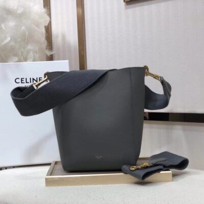 Celin Suau Sangle Bucket In Soft Grained Calfskin-17.5*24.5*12CM